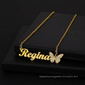 Shangjie OEM Custom stainless steel titanium steel full diamond butterfly necklace beach  mood necklaces